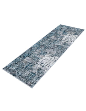 Gray Blue 2' x 6' 1 Valencia Runner Area Rug Modern Abstract Durable Carpet for Living Room, Dining, Office, Bedrooms, Dorm Rooms for Sale at Rug Engine