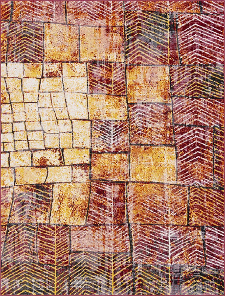 Rust Red 9' x 12' Valencia Rectangle Area Rug Modern Abstract Durable Carpet for Living Room, Dining, Office, Bedrooms, Dorm Rooms for Sale at Rug Engine