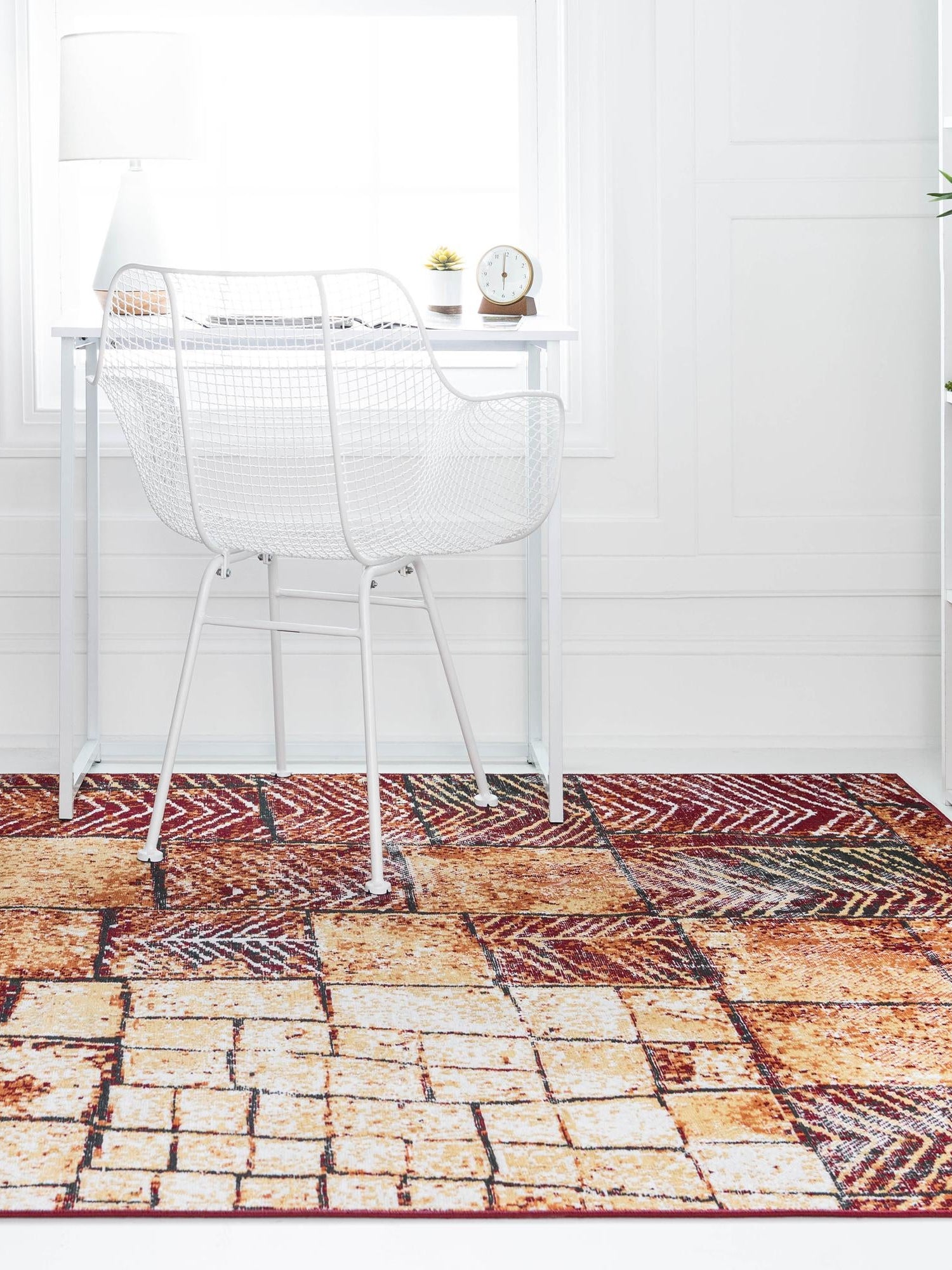 Rust Red 5' 3 x 8' Valencia Rectangle Area Rug Modern Abstract Durable Carpet for Living Room, Dining, Office, Bedrooms, Dorm Rooms for Sale at Rug Engine