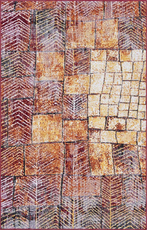 Rust Red 5' 3 x 8' Valencia Rectangle Area Rug Modern Abstract Durable Carpet for Living Room, Dining, Office, Bedrooms, Dorm Rooms for Sale at Rug Engine