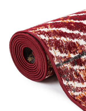 Rust Red 5' 3 x 5' 3 Valencia Round Area Rug Modern Abstract Durable Carpet for Living Room, Dining, Office, Bedrooms, Dorm Rooms for Sale at Rug Engine