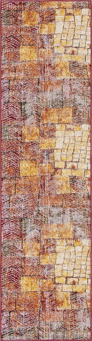 Rust Red 2' 7 x 10' Valencia Runner Area Rug Modern Abstract Durable Carpet for Living Room, Dining, Office, Bedrooms, Dorm Rooms for Sale at Rug Engine