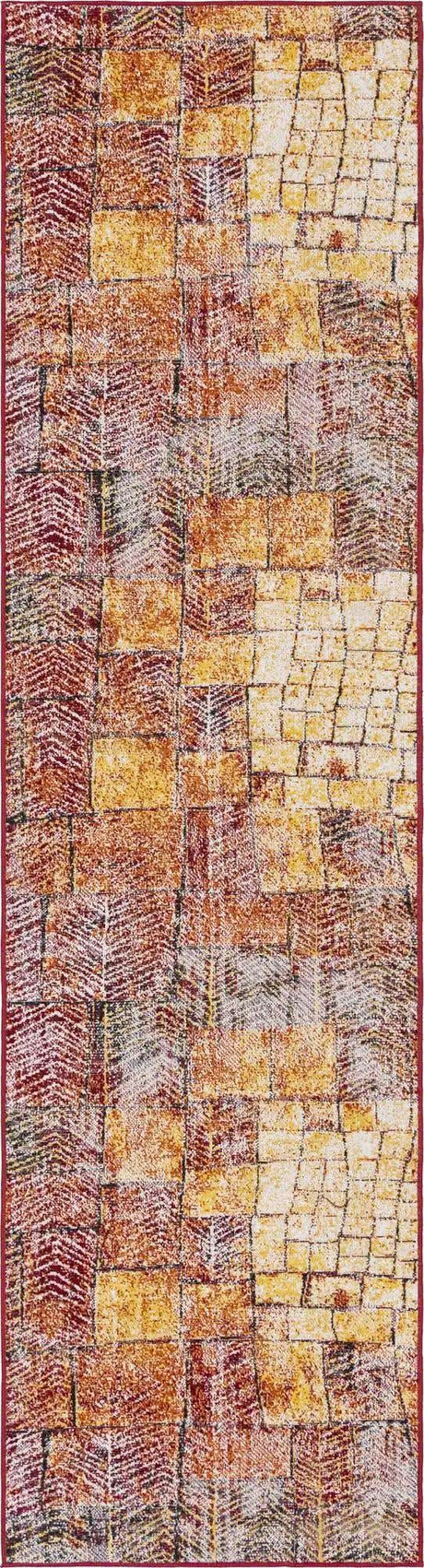 Rust Red 2' 7 x 10' Valencia Runner Area Rug Modern Abstract Durable Carpet for Living Room, Dining, Office, Bedrooms, Dorm Rooms for Sale at Rug Engine