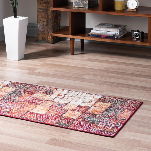 Rust Red 2' x 6' 1 Valencia Runner Area Rug Modern Abstract Durable Carpet for Living Room, Dining, Office, Bedrooms, Dorm Rooms for Sale at Rug Engine