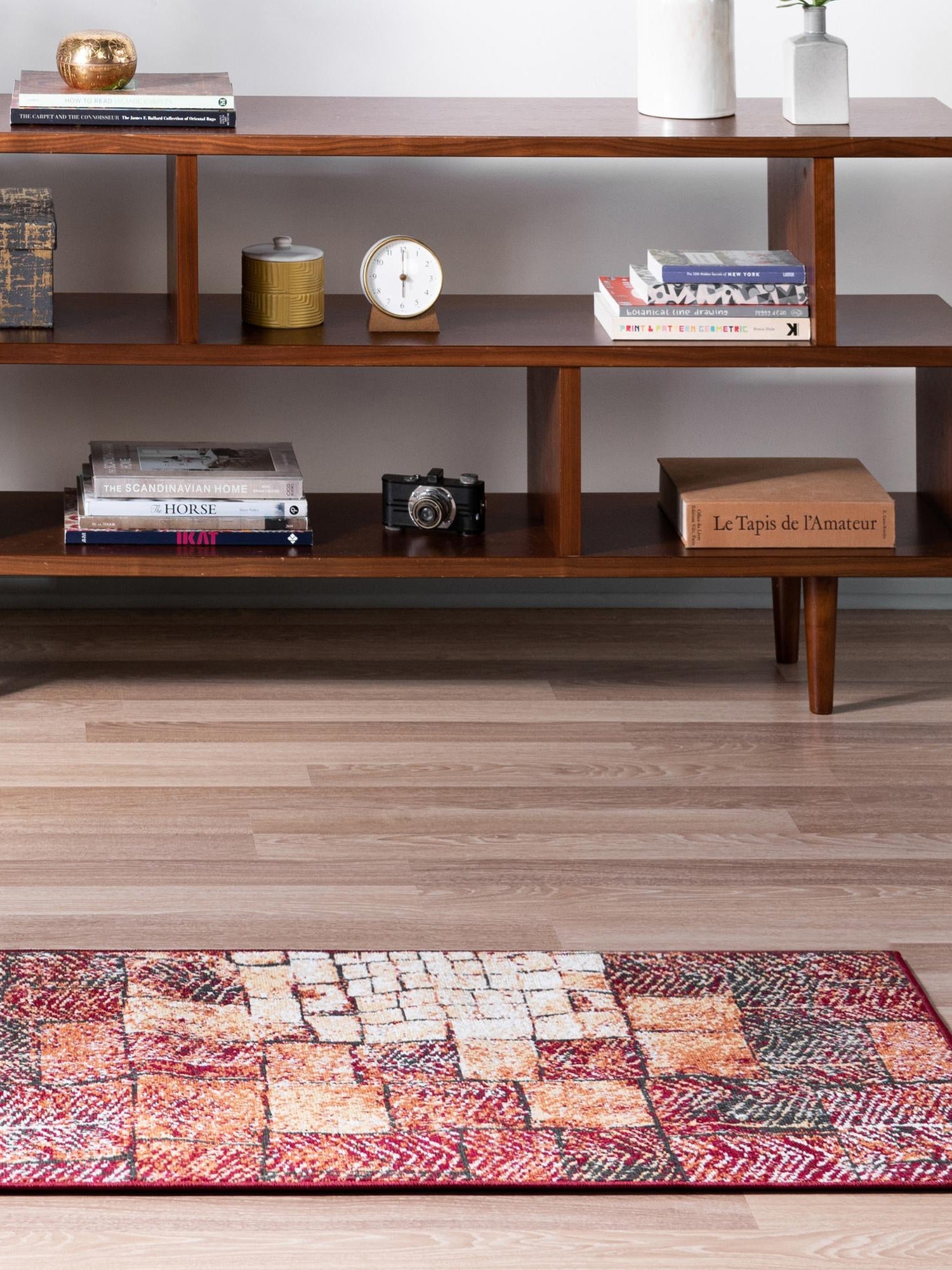 Rust Red 2' 7 x 10' Valencia Runner Area Rug Modern Abstract Durable Carpet for Living Room, Dining, Office, Bedrooms, Dorm Rooms for Sale at Rug Engine