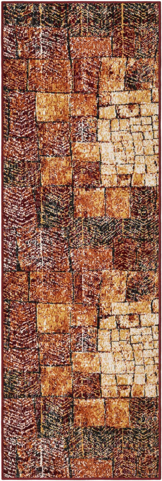 Rust Red 2' x 6' 1 Valencia Runner Area Rug Modern Abstract Durable Carpet for Living Room, Dining, Office, Bedrooms, Dorm Rooms for Sale at Rug Engine