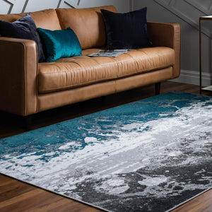 Gray 3' 3 x 5' 3 Valencia Rectangle Area Rug Modern Abstract Durable Carpet for Living Room, Dining, Office, Bedrooms, Dorm Rooms for Sale at Rug Engine
