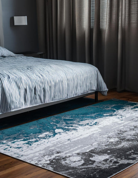 Gray 5' 3 x 8' Valencia Rectangle Area Rug Modern Abstract Durable Carpet for Living Room, Dining, Office, Bedrooms, Dorm Rooms for Sale at Rug Engine