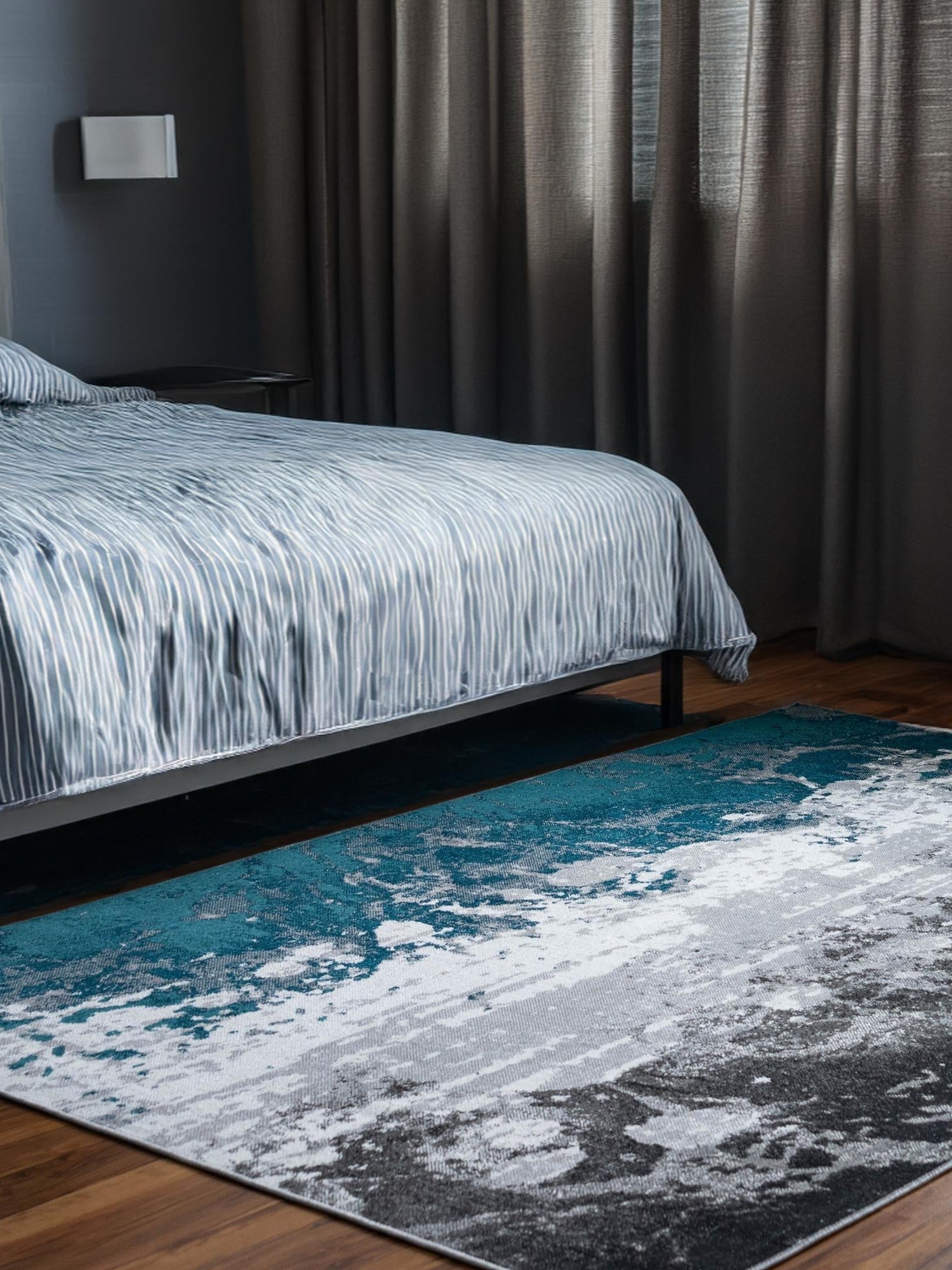 Gray 3' 3 x 5' 3 Valencia Rectangle Area Rug Modern Abstract Durable Carpet for Living Room, Dining, Office, Bedrooms, Dorm Rooms for Sale at Rug Engine