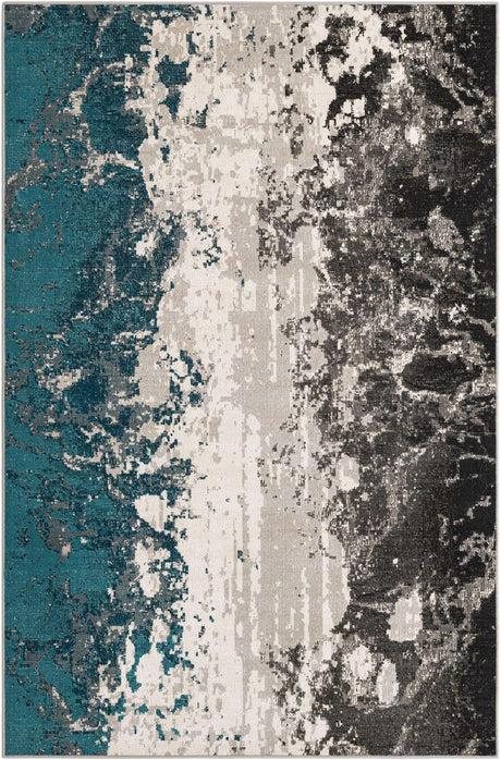 Gray 5' 3 x 8' Valencia Rectangle Area Rug Modern Abstract Durable Carpet for Living Room, Dining, Office, Bedrooms, Dorm Rooms for Sale at Rug Engine