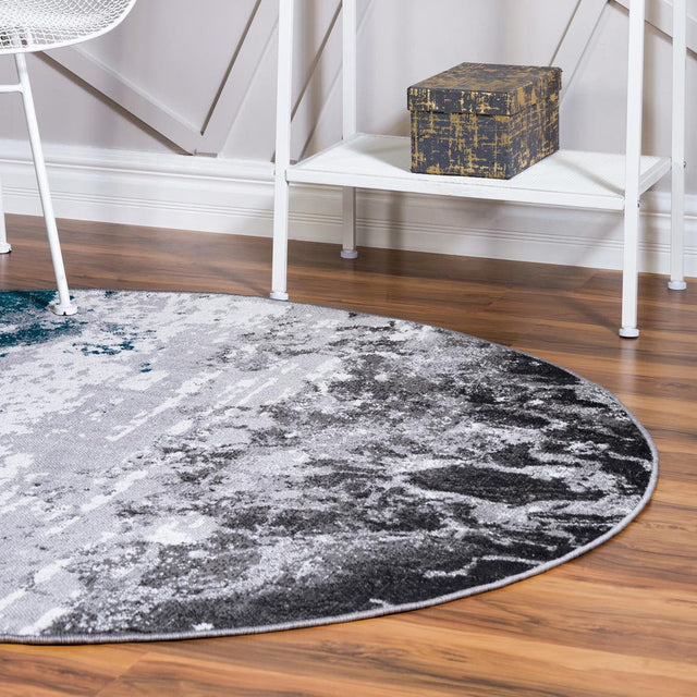 Gray 5' 3 x 5' 3 Valencia Round Area Rug Modern Abstract Durable Carpet for Living Room, Dining, Office, Bedrooms, Dorm Rooms for Sale at Rug Engine
