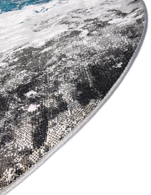 Gray 5' 3 x 5' 3 Valencia Round Area Rug Modern Abstract Durable Carpet for Living Room, Dining, Office, Bedrooms, Dorm Rooms for Sale at Rug Engine
