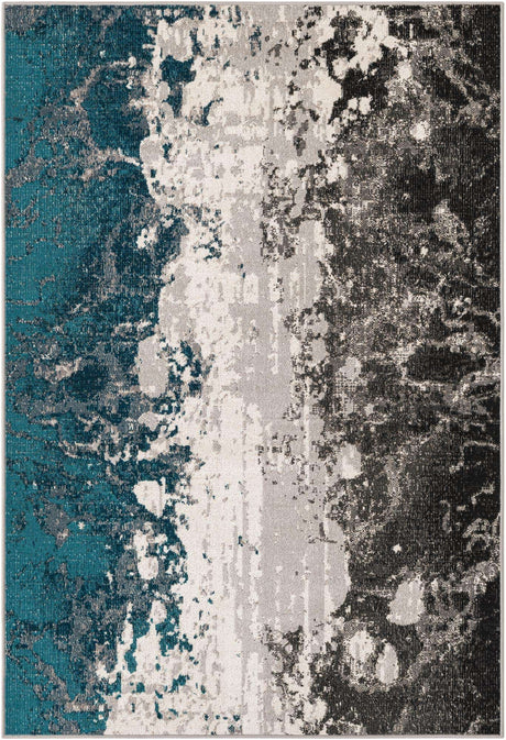 Gray 4' 1 x 6' 1 Valencia Rectangle Area Rug Modern Abstract Durable Carpet for Living Room, Dining, Office, Bedrooms, Dorm Rooms for Sale at Rug Engine