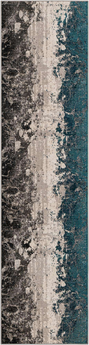 Gray 2' 7 x 10' Valencia Runner Area Rug Modern Abstract Durable Carpet for Living Room, Dining, Office, Bedrooms, Dorm Rooms for Sale at Rug Engine