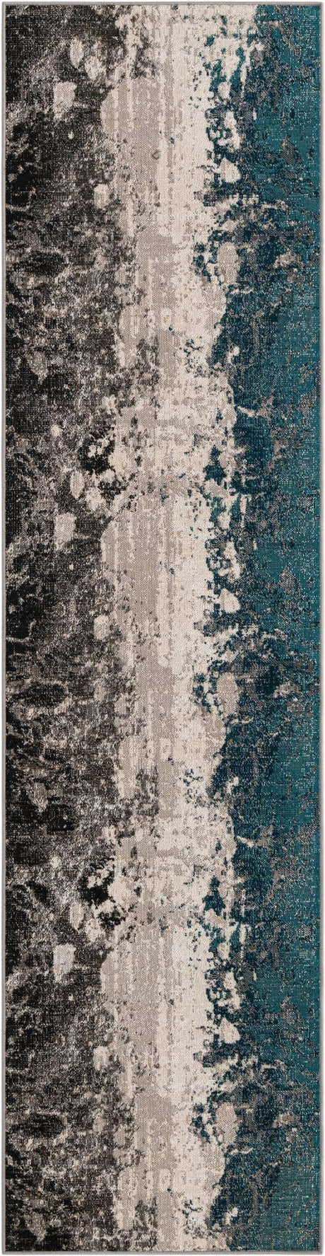 Gray 2' 7 x 10' Valencia Runner Area Rug Modern Abstract Durable Carpet for Living Room, Dining, Office, Bedrooms, Dorm Rooms for Sale at Rug Engine