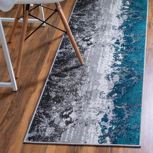 Gray 2' 7 x 10' Valencia Runner Area Rug Modern Abstract Durable Carpet for Living Room, Dining, Office, Bedrooms, Dorm Rooms for Sale at Rug Engine