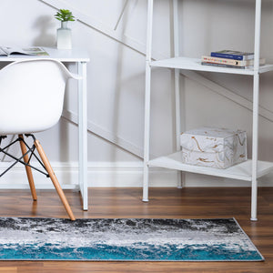 Gray 2' 7 x 10' Valencia Runner Area Rug Modern Abstract Durable Carpet for Living Room, Dining, Office, Bedrooms, Dorm Rooms for Sale at Rug Engine