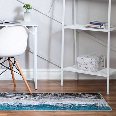 Gray 2' 7 x 10' Valencia Runner Area Rug Modern Abstract Durable Carpet for Living Room, Dining, Office, Bedrooms, Dorm Rooms for Sale at Rug Engine