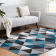Gray 3' 3 x 5' 3 Valencia Rectangle Area Rug Modern Abstract Durable Carpet for Living Room, Dining, Office, Bedrooms, Dorm Rooms for Sale at Rug Engine