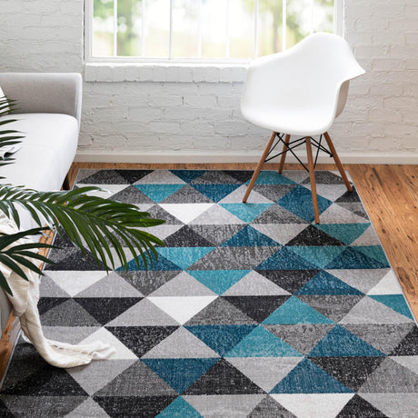 Gray 3' 3 x 5' 3 Valencia Rectangle Area Rug Modern Abstract Durable Carpet for Living Room, Dining, Office, Bedrooms, Dorm Rooms for Sale at Rug Engine