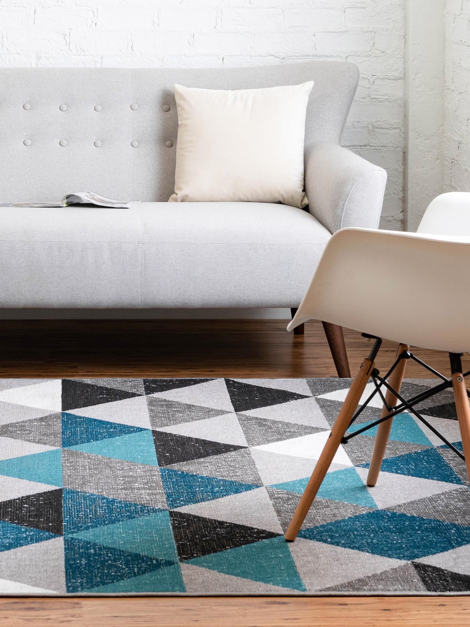 Gray 3' 3 x 5' 3 Valencia Rectangle Area Rug Modern Abstract Durable Carpet for Living Room, Dining, Office, Bedrooms, Dorm Rooms for Sale at Rug Engine