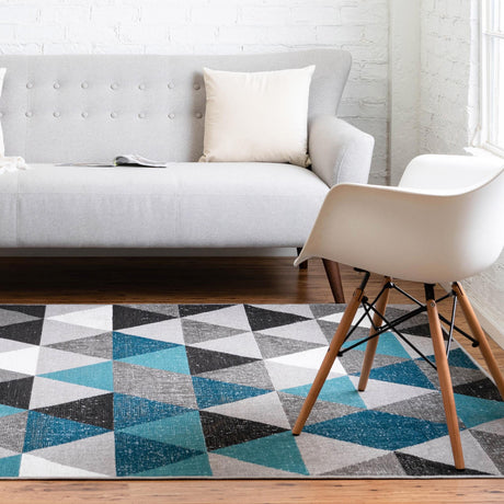 Gray 7' 10 x 10' Valencia Rectangle Area Rug Modern Abstract Durable Carpet for Living Room, Dining, Office, Bedrooms, Dorm Rooms for Sale at Rug Engine