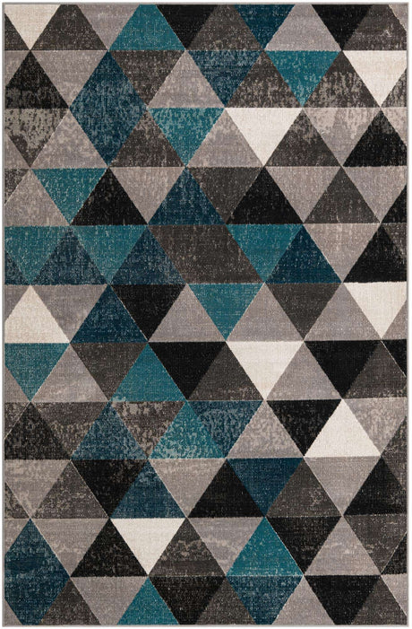 Gray 5' 3 x 8' Valencia Rectangle Area Rug Modern Abstract Durable Carpet for Living Room, Dining, Office, Bedrooms, Dorm Rooms for Sale at Rug Engine