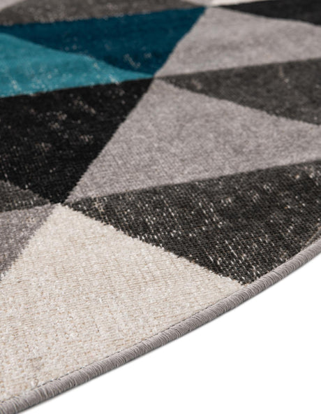 Gray 5' 3 x 5' 3 Valencia Round Area Rug Modern Abstract Durable Carpet for Living Room, Dining, Office, Bedrooms, Dorm Rooms for Sale at Rug Engine