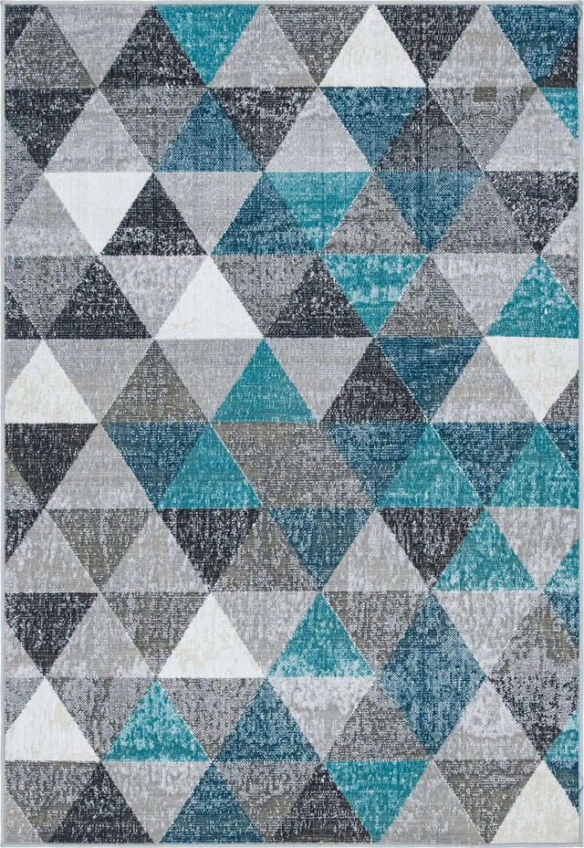 Gray 4' 1 x 6' 1 Valencia Rectangle Area Rug Modern Abstract Durable Carpet for Living Room, Dining, Office, Bedrooms, Dorm Rooms for Sale at Rug Engine