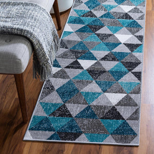 Gray 2' x 6' 1 Valencia Runner Area Rug Modern Abstract Durable Carpet for Living Room, Dining, Office, Bedrooms, Dorm Rooms for Sale at Rug Engine