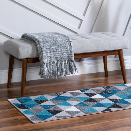 Gray 2' x 6' 1 Valencia Runner Area Rug Modern Abstract Durable Carpet for Living Room, Dining, Office, Bedrooms, Dorm Rooms for Sale at Rug Engine
