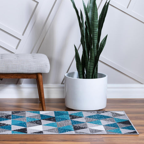 Gray 2' x 6' 1 Valencia Runner Area Rug Modern Abstract Durable Carpet for Living Room, Dining, Office, Bedrooms, Dorm Rooms for Sale at Rug Engine