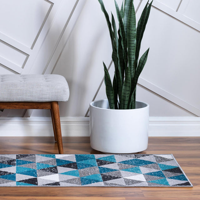 Gray 2' 7 x 10' Valencia Runner Area Rug Modern Abstract Durable Carpet for Living Room, Dining, Office, Bedrooms, Dorm Rooms for Sale at Rug Engine