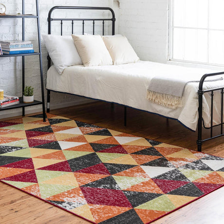 Multicolor 9' x 12' Valencia Rectangle Area Rug Modern Abstract Durable Carpet for Living Room, Dining, Office, Bedrooms, Dorm Rooms for Sale at Rug Engine