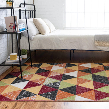 Multicolor 9' x 12' Valencia Rectangle Area Rug Modern Abstract Durable Carpet for Living Room, Dining, Office, Bedrooms, Dorm Rooms for Sale at Rug Engine