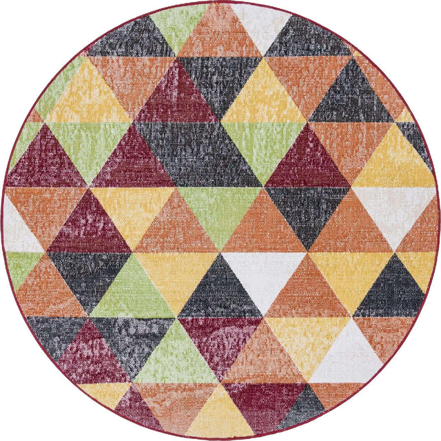 Multicolor 5' 3 x 5' 3 Valencia Round Area Rug Modern Abstract Durable Carpet for Living Room, Dining, Office, Bedrooms, Dorm Rooms for Sale at Rug Engine
