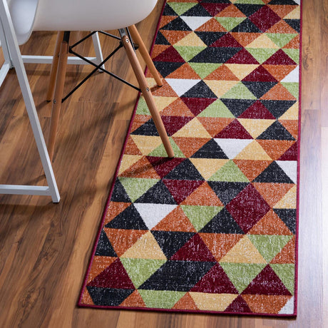 Multicolor 2' x 6' 1 Valencia Runner Area Rug Modern Abstract Durable Carpet for Living Room, Dining, Office, Bedrooms, Dorm Rooms for Sale at Rug Engine