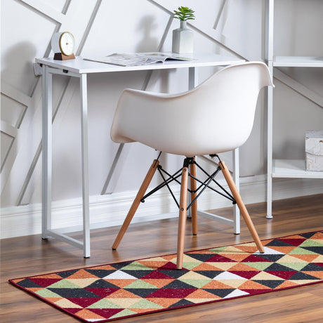 Multicolor 2' x 6' 1 Valencia Runner Area Rug Modern Abstract Durable Carpet for Living Room, Dining, Office, Bedrooms, Dorm Rooms for Sale at Rug Engine