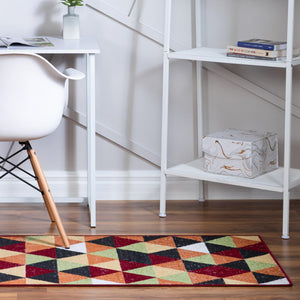 Multicolor 2' 7 x 10' Valencia Runner Area Rug Modern Abstract Durable Carpet for Living Room, Dining, Office, Bedrooms, Dorm Rooms for Sale at Rug Engine