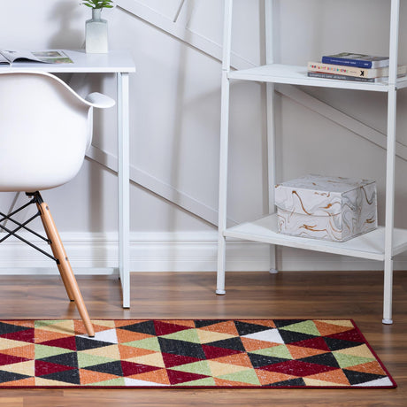 Multicolor 2' 7 x 10' Valencia Runner Area Rug Modern Abstract Durable Carpet for Living Room, Dining, Office, Bedrooms, Dorm Rooms for Sale at Rug Engine