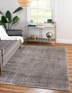 Gray 4' 1 x 6' 1 Valencia Rectangle Area Rug Modern Abstract Durable Carpet for Living Room, Dining, Office, Bedrooms, Dorm Rooms for Sale at Rug Engine