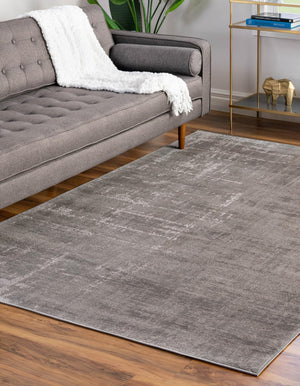 Gray 4' 1 x 6' 1 Valencia Rectangle Area Rug Modern Abstract Durable Carpet for Living Room, Dining, Office, Bedrooms, Dorm Rooms for Sale at Rug Engine
