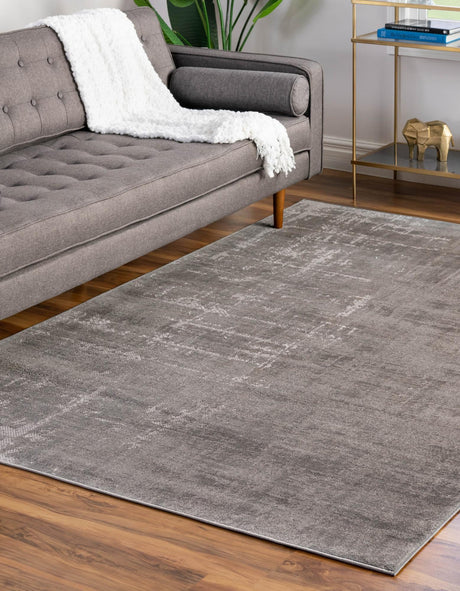Gray 4' 1 x 6' 1 Valencia Rectangle Area Rug Modern Abstract Durable Carpet for Living Room, Dining, Office, Bedrooms, Dorm Rooms for Sale at Rug Engine