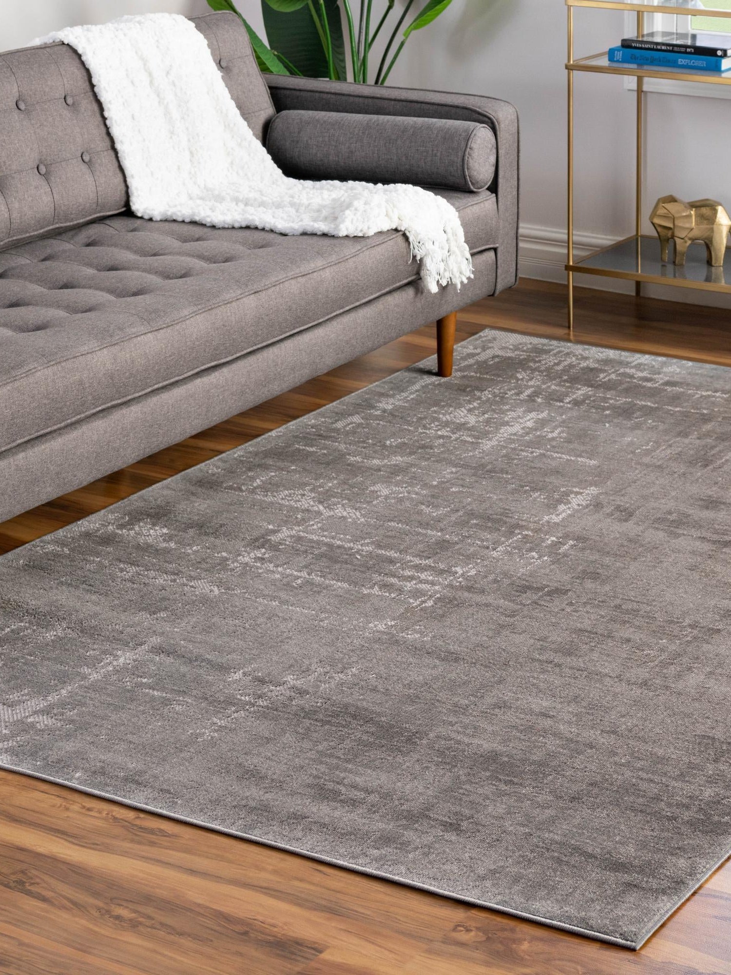 Gray 9' x 12' Valencia Rectangle Area Rug Modern Abstract Durable Carpet for Living Room, Dining, Office, Bedrooms, Dorm Rooms for Sale at Rug Engine