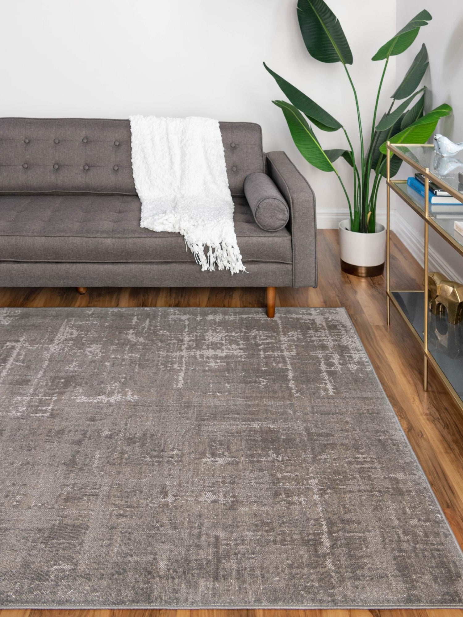 Gray 9' x 12' Valencia Rectangle Area Rug Modern Abstract Durable Carpet for Living Room, Dining, Office, Bedrooms, Dorm Rooms for Sale at Rug Engine