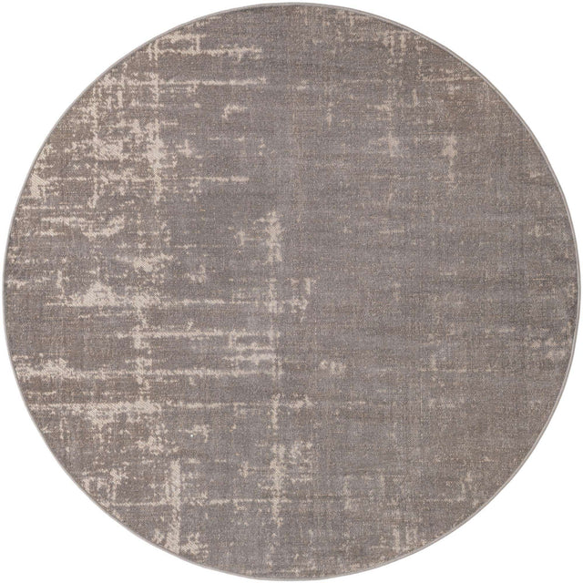 Gray 5' 3 x 5' 3 Valencia Round Area Rug Modern Abstract Durable Carpet for Living Room, Dining, Office, Bedrooms, Dorm Rooms for Sale at Rug Engine