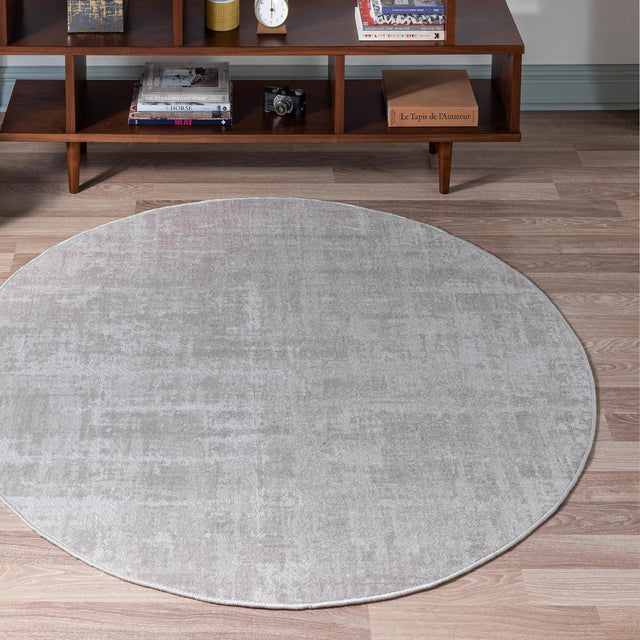 Ivory 5' 3 x 5' 3 Valencia Round Area Rug Modern Abstract Durable Carpet for Living Room, Dining, Office, Bedrooms, Dorm Rooms for Sale at Rug Engine