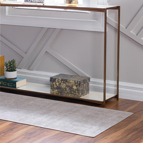Ivory 2' 7 x 10' Valencia Runner Area Rug Modern Abstract Durable Carpet for Living Room, Dining, Office, Bedrooms, Dorm Rooms for Sale at Rug Engine