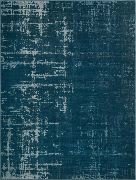 Blue 9' x 12' Valencia Rectangle Area Rug Modern Abstract Durable Carpet for Living Room, Dining, Office, Bedrooms, Dorm Rooms for Sale at Rug Engine