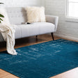Blue 9' x 12' Valencia Rectangle Area Rug Modern Abstract Durable Carpet for Living Room, Dining, Office, Bedrooms, Dorm Rooms for Sale at Rug Engine